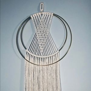Macrame Wall Hanging Gold Hoops